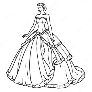 Pagina Para Colorear De Vestido De Gala Elegante De Princesa 7515-6110