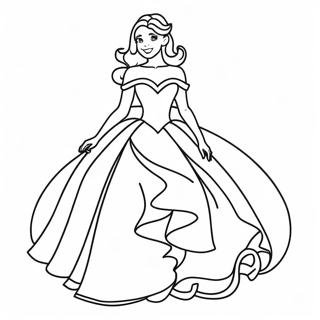 Pagina Para Colorear De Vestido De Gala Elegante De Princesa 7515-6111