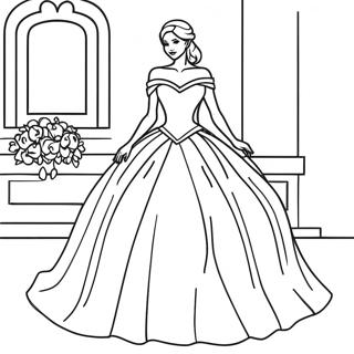 Pagina Para Colorear De Vestido De Gala Elegante De Princesa 7515-6112