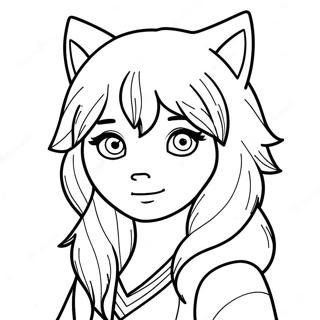 Pagina Para Colorear De Una Chica Anime Lobo 751-598