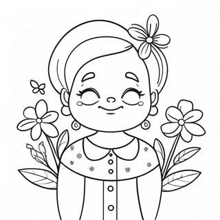 Pagina Para Colorear De La Abuela Linda Con Flores 7545-6134