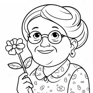 Pagina Para Colorear De La Abuela Linda Con Flores 7545-6135