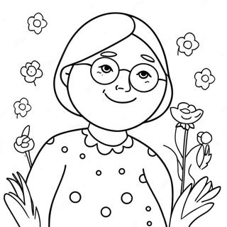 Pagina Para Colorear De La Abuela Linda Con Flores 7545-6136