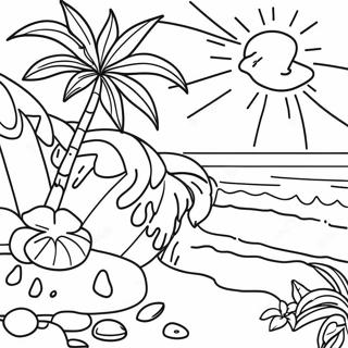 Pagina Para Colorear De Escena Tropical De Luau 7595-6173