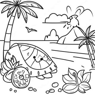 Pagina Para Colorear De Escena Tropical De Luau 7595-6175