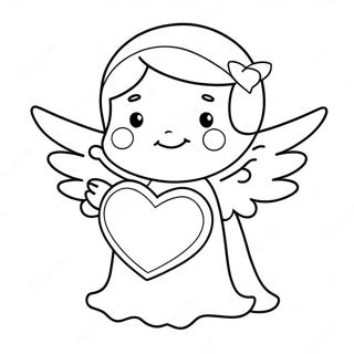 Pagina Para Colorear De Un Angel Lindo Sosteniendo Un Corazon 7625-6199