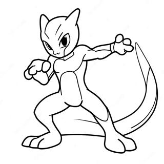 Pagina Para Colorear De Mewtwo En Pose De Batalla 772-618