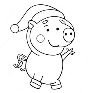 Pagina Para Colorear De Peppa Pig Con Sombrero De Santa 7835-6365