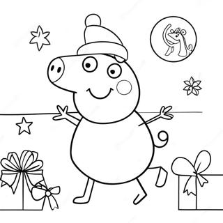 Pagina Para Colorear De Peppa Pig Con Sombrero De Santa 7835-6366