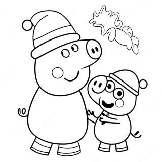 Pagina Para Colorear De Peppa Pig Con Sombrero De Santa 7835-6367