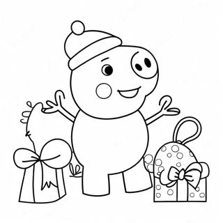 Pagina Para Colorear De Peppa Pig Con Sombrero De Santa 7835-6368