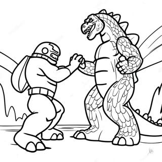 Pagina Para Colorear De La Epica Batalla De Godzilla Vs Kong 7855-6382