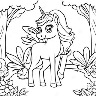 Pagina Para Colorear De Princesa Celestia Magica En Un Jardin 8015-6509