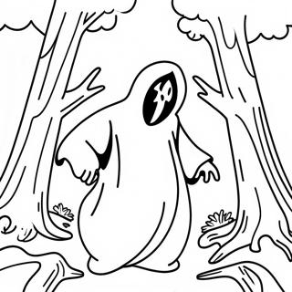 Pagina Para Colorear De Ghostface En Un Bosque Espeluznante 802-641