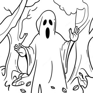 Pagina Para Colorear De Ghostface En Un Bosque Espeluznante 802-643