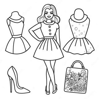 Pagina Para Colorear De Moda Retro De Barbie 8266-6702