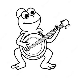 Pagina Para Colorear De Kermit La Rana Tocando El Banjo 8276-6711