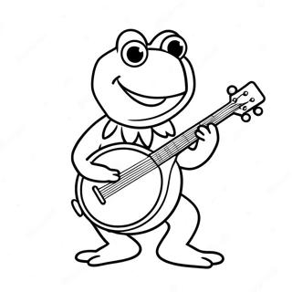 Pagina Para Colorear De Kermit La Rana Tocando El Banjo 8276-6712