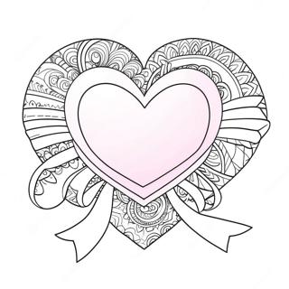 Pagina Para Colorear De Corazon Rosa Con Cinta 8326-6836