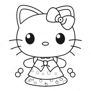 Pagina Para Colorear De Hello Kitty Con Un Vestido Lindo 8406-6889