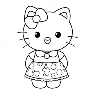 Pagina Para Colorear De Hello Kitty Con Un Vestido Lindo 8406-6890