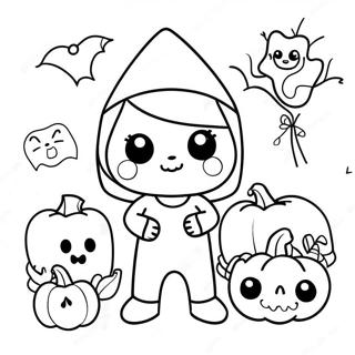 Pagina Para Colorear De Halloween Kawaii 8475-6943