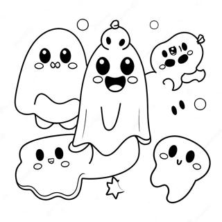 Pagina Para Colorear De Fantasmas Kawaii Lindos De Halloween 8476-6946