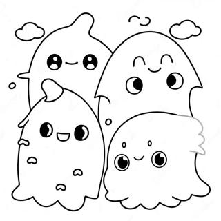 Pagina Para Colorear De Fantasmas Kawaii Lindos De Halloween 8476-6947