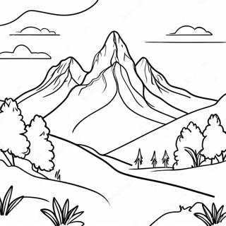 Paisaje Fácil Páginas Para Colorear