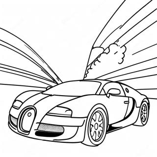 Pagina Para Colorear De Bugatti Veyron En Carrera 852-681