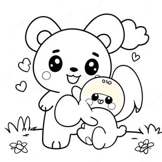 Pagina Para Colorear De Los Adorables Amigos Rilakkuma Y Cinnamoroll 8546-7001