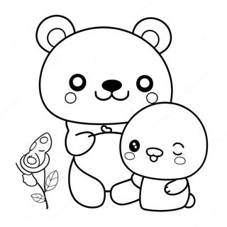 Pagina Para Colorear De Los Adorables Amigos Rilakkuma Y Cinnamoroll 8546-7002