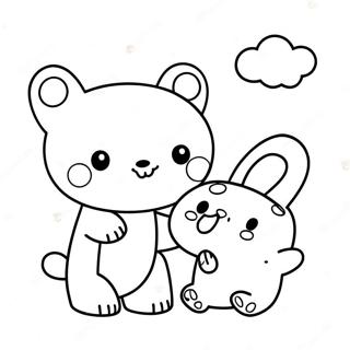 Pagina Para Colorear De Los Adorables Amigos Rilakkuma Y Cinnamoroll 8546-7003