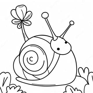 Pagina Para Colorear De Un Lindo Caracol Con Una Flor 8566-7017