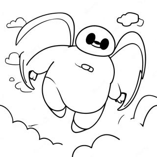 Pagina Para Colorear De Baymax Volando En El Cielo 8586-7035