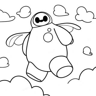 Pagina Para Colorear De Baymax Volando En El Cielo 8586-7036