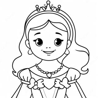 Pagina Para Colorear De Una Adorable Princesa 8596-7044