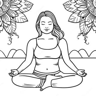 Pagina Para Colorear De Poses De Yoga Relajantes 8606-7051