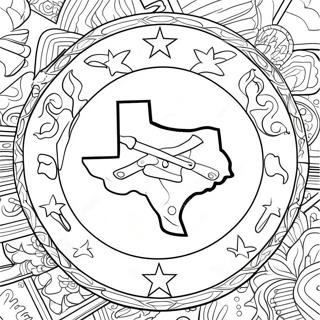 Pagina Para Colorear De La Bandera Del Estado De Texas 8675-7103