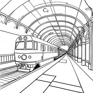 Pagina Para Colorear De Estacion De Tren Colorida 872-697