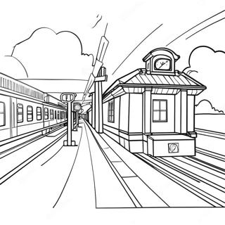 Pagina Para Colorear De Estacion De Tren Colorida 872-698