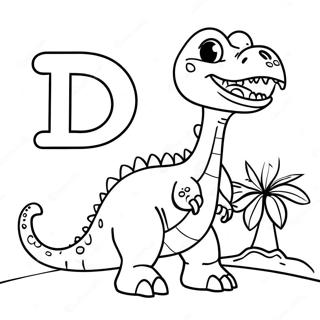 Pagina Para Colorear De Dinosaurio Letra D 882-707