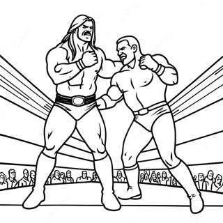 Pagina Para Colorear Del Epico Enfrentamiento De Luchadores De Wwe 8927-7297