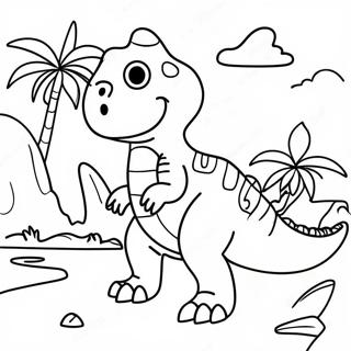 Pagina Para Colorear De Aventura De Dinosaurios 8966-7326