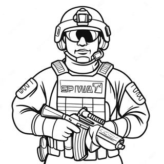 Pagina Para Colorear De Un Oficial Swat En Equipo Tactico 9067-7409