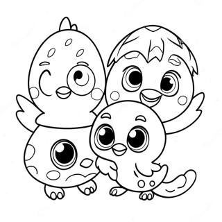 Pagina Para Colorear De Los Adorables Amigos Hatchimal 9087-7427