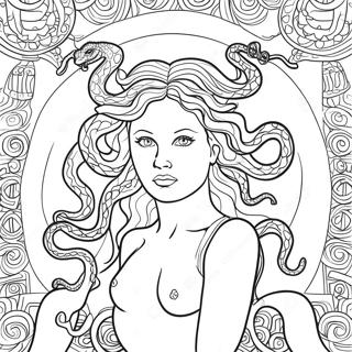 Pagina Para Colorear De La Mitica Medusa Con Serpientes 9097-7434