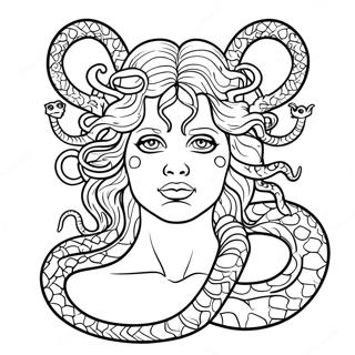 Pagina Para Colorear De La Mitica Medusa Con Serpientes 9097-7435