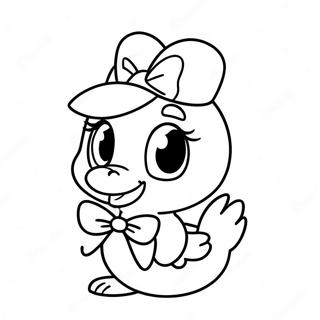 Pagina Para Colorear De La Linda Daisy Duck Con Un Lazo 922-739