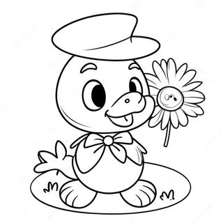 Pagina Para Colorear De La Linda Daisy Duck Con Un Lazo 922-740